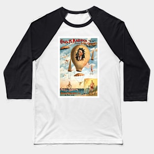 Bicycle Parachute Act, 1896. Vintage Poster Baseball T-Shirt